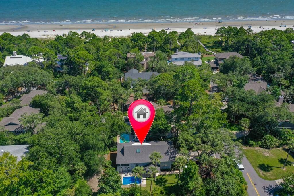 Luxury Beach House - 2Min Walk To Beach - Private Pool - Group & Dog Friendly Хилтон-Хед-Айленд Экстерьер фото