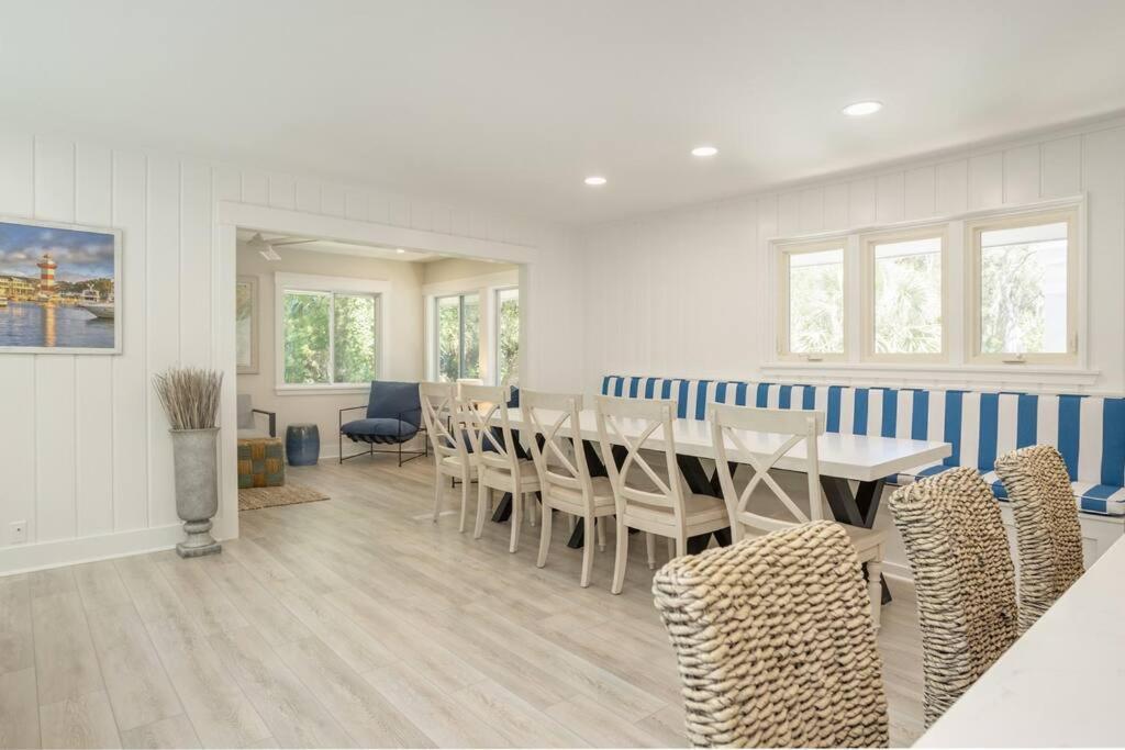 Luxury Beach House - 2Min Walk To Beach - Private Pool - Group & Dog Friendly Хилтон-Хед-Айленд Экстерьер фото