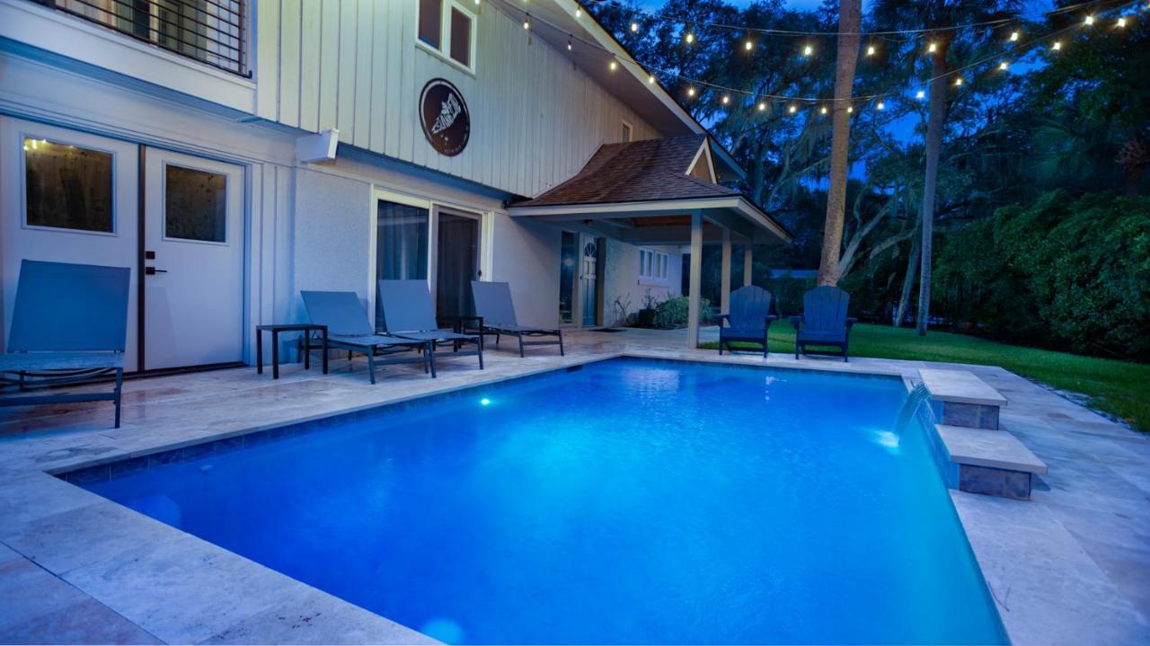 Luxury Beach House - 2Min Walk To Beach - Private Pool - Group & Dog Friendly Хилтон-Хед-Айленд Экстерьер фото