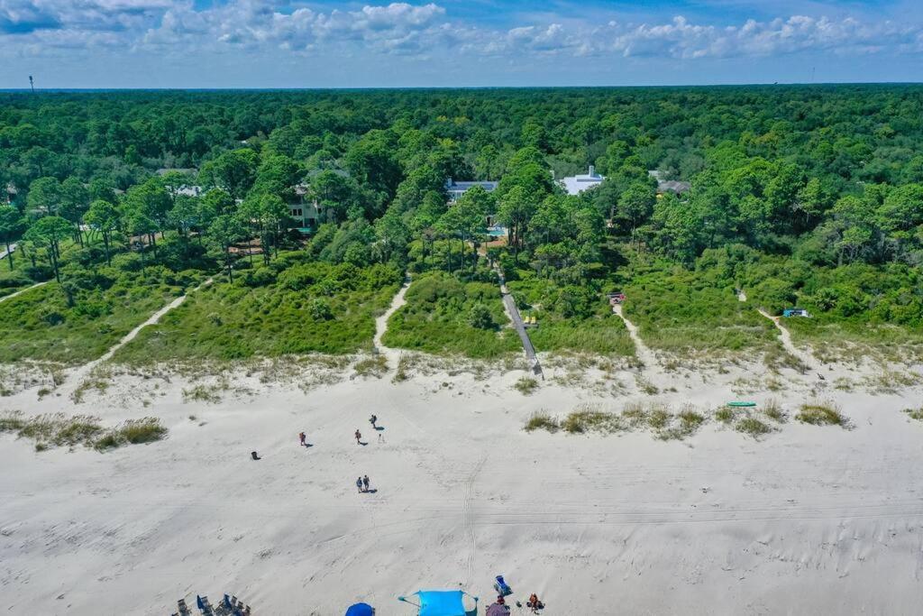 Luxury Beach House - 2Min Walk To Beach - Private Pool - Group & Dog Friendly Хилтон-Хед-Айленд Экстерьер фото
